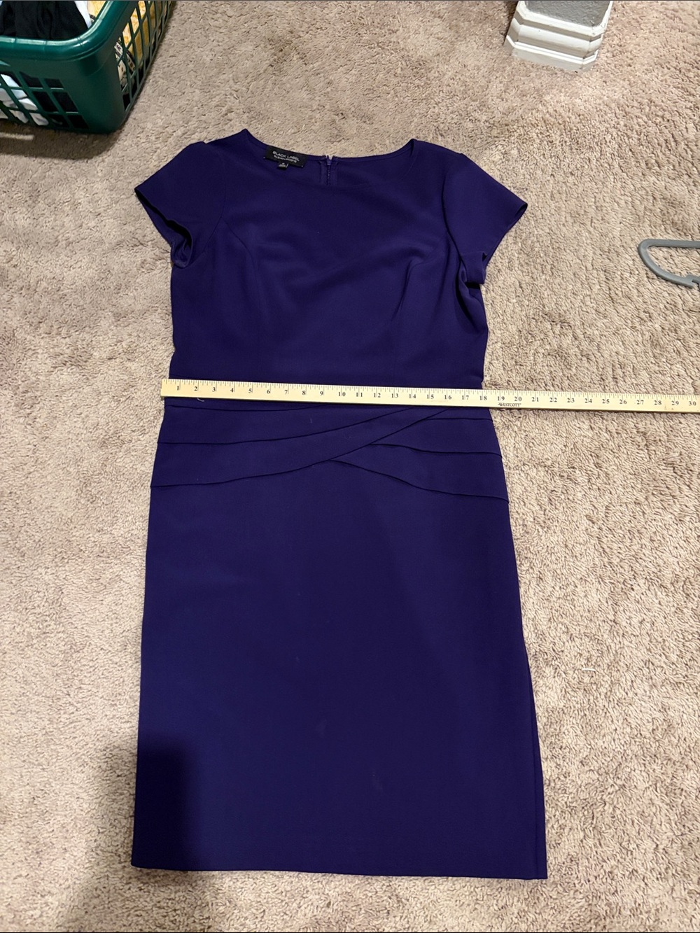 Tahari ASL Purple Cap-Sleeve Midi Sheath Dress (read description)